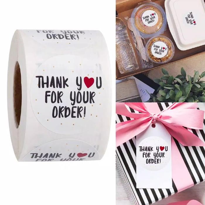 

Pilihan- Sticker 1 Roll 500Pc Stiker Label Thank You Your Order Pvc