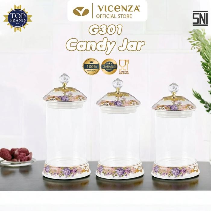 Vicenza Toples Permen Kaca G301 Motif Magnolia