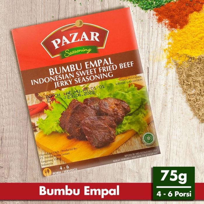 

Pilihan- Pazar Bumbu Empal - Bumbu Masak Instan Box 75G