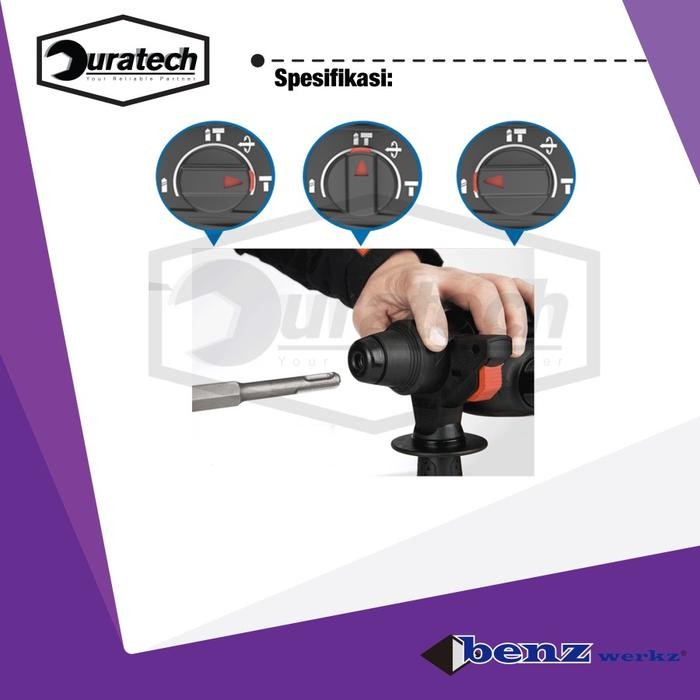 Benz Werkz Rotary Hammer BZ-8826RE / Mesin bor beton bobok tembok kayu besi plat / Mesin bor SDS