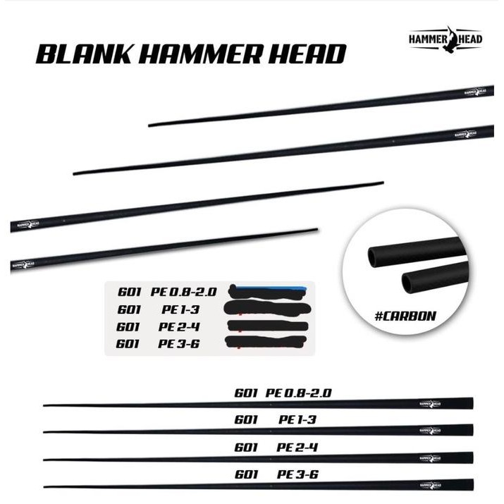 Blank Carbon Hollow Hammerhead 601 Blank