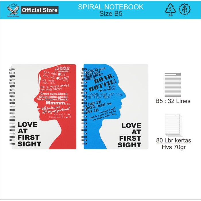

Notebook Spiral B5 Merk Tomex Love At First Sight