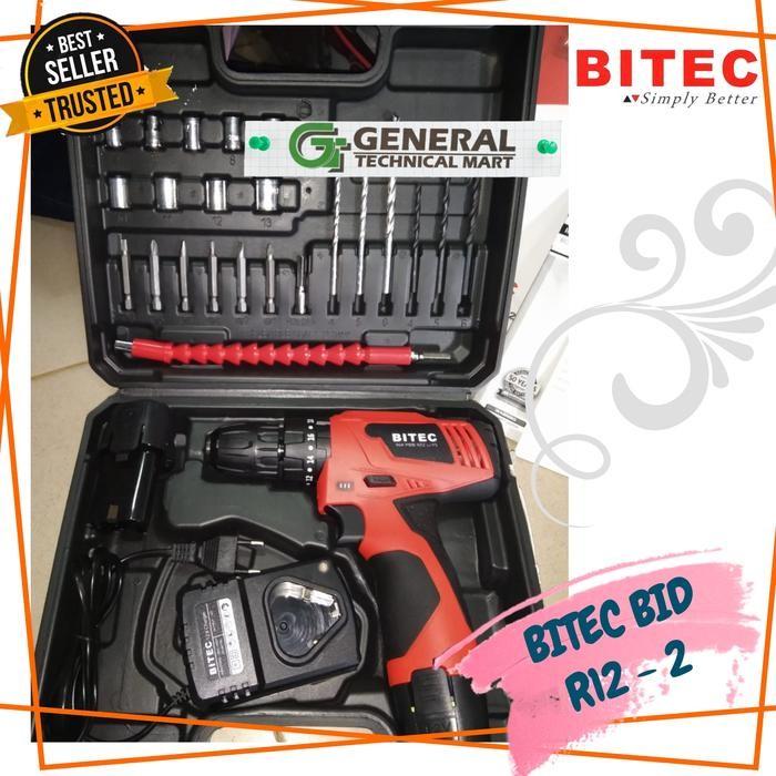 Mesin Bor Baterai CORDLESS HAMMER DRILL BITEC BID R12-2 LI BIDR12-2LI