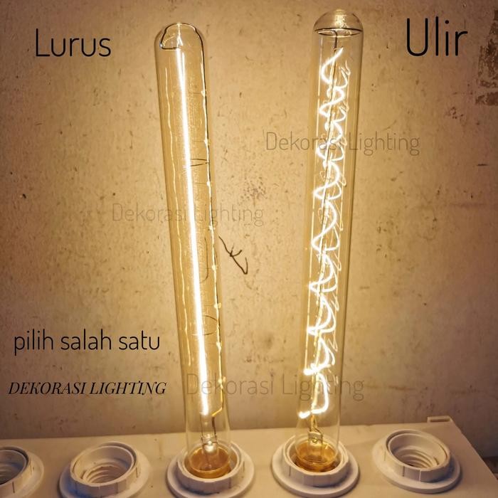 LAMPU GANTUNG PANJANG MEJA MAKAN RETRO HIAS MINIMALIS + LAMPU T9