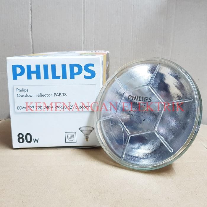 PHILIPS LAMPU SOROT / SPOT LIGHT OUTDOOR PAR38 80 WATT / 80W CLEAR E27