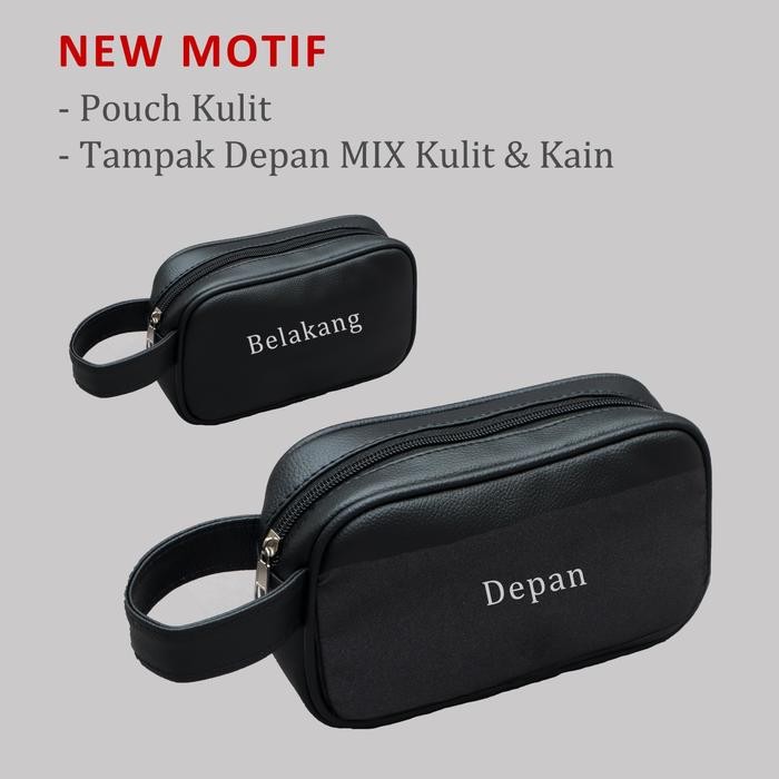 Eiger Wallets - Pouch Clutch Serbaguna Pria Bahan Kain Dan Kulit Premium Tebal