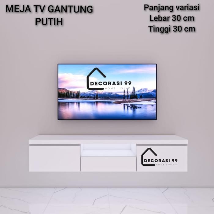 Bisa Termin Meja Tv Gantung + Laci / Meja Tv Minimalis / Rak Tv Gantung / Bufet Tv/ Cradensa Tv