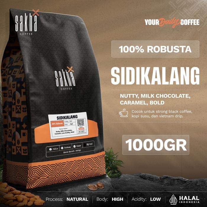 

Pilihan- Kopi Robusta Sidikalang Asli Coffee Roast Bean Espresso 1Kg Biji Bubuk