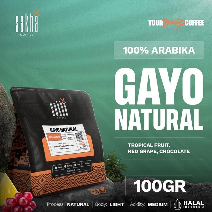 

Pilihan- Kopi Arabika Gayo Natural Arabica Coffee Roast Beans Manual Brew 100Gr