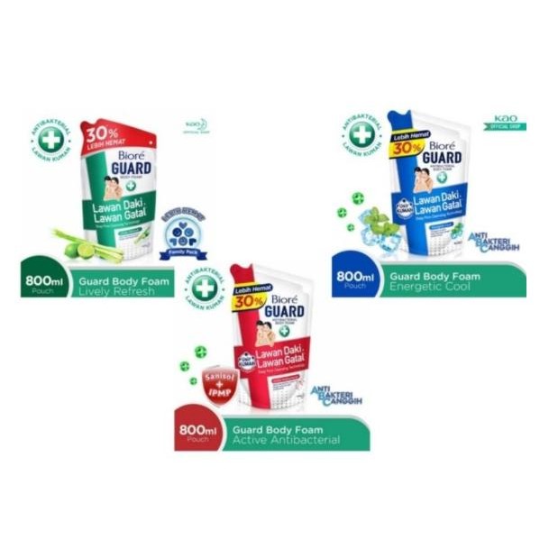 Pilihan- Biore Guard Sabun Cair Kemaasan Refil 800Ml - Biru/Merah/Hijau/Tawas