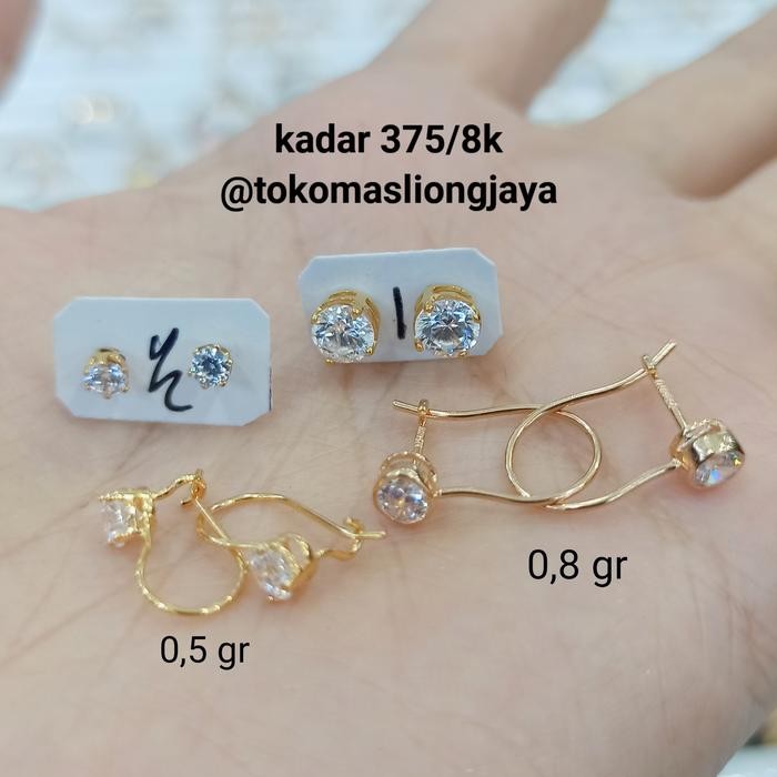 Bisa Grab Anting / Giwang Tusuk Desi Emas Kadar 375/8K Anting Emas Muda