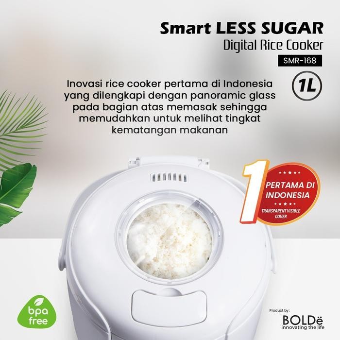 BOLDe Smart Less Sugar Digital Rice Cooker 1L