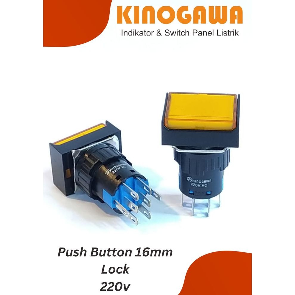 Pilihan- Push Button Lamp 16Mm Rectangular - Iluminated Push Lamp