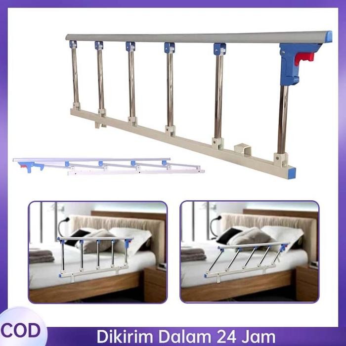 Hospital Bed Side Rail Bed Folded Safety Bed Rail Baja Tahan Karat Siderail Bed Pasien Bed Side Rail