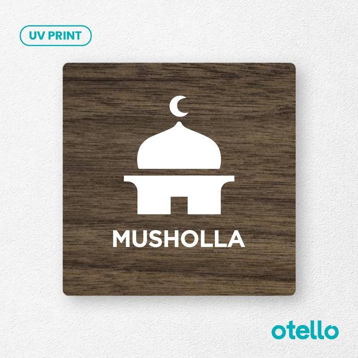 TERJAMIN Signage Musholla Sign Board Kayu Label Papan Nama Masjid Mushola Plang
