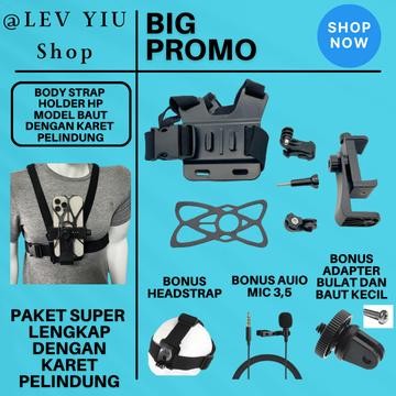 DISKON Body Strap Holder Hp Di Dada Motovlog Smartphone Mounting Holder Dada