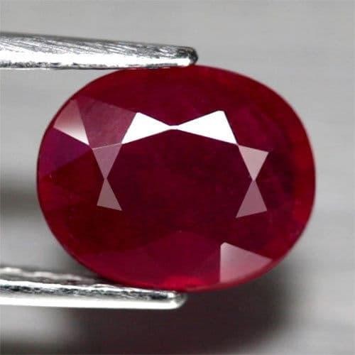 Natural RUBY TOP BLOOD Red Oval Cutting 3.49 Ct Batu Rubi Merah Asli Untuk Perhiasan Cincin dan
