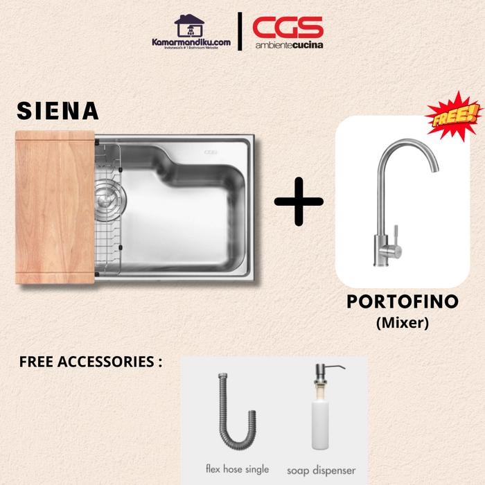 Paket 2 CGS Siena Kitchen Sink Free Kran
