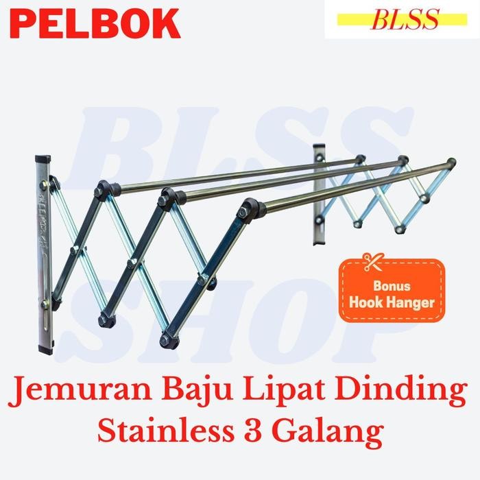 Ikea Livien - Single Jemuran Baju Pakaian Dinding Lipat Stainless Steel Rak Jemuran 80 100 120 150