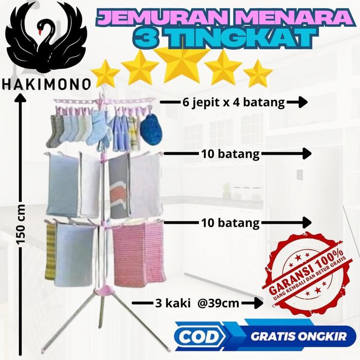 Ikea Livien - Jemuran Menara Pakaian Plastik Rak Stainless