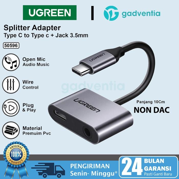 UGREEN CONVERTER SPLITTER AUDIO TYPE C TO JACK 3.5MM ON MIC GAMING