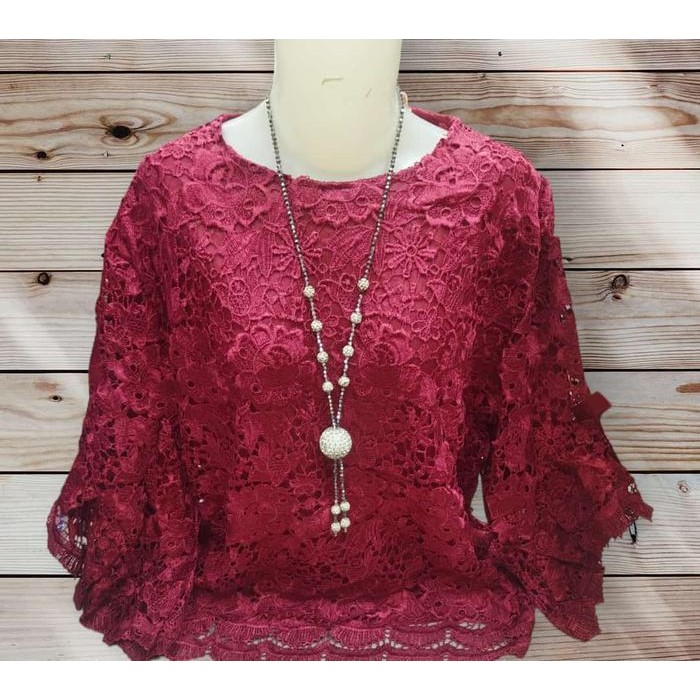 d 715 3xl atasan blus terbaru wanita murah kekinian jumbo brokat import premium bluse cewe fashion