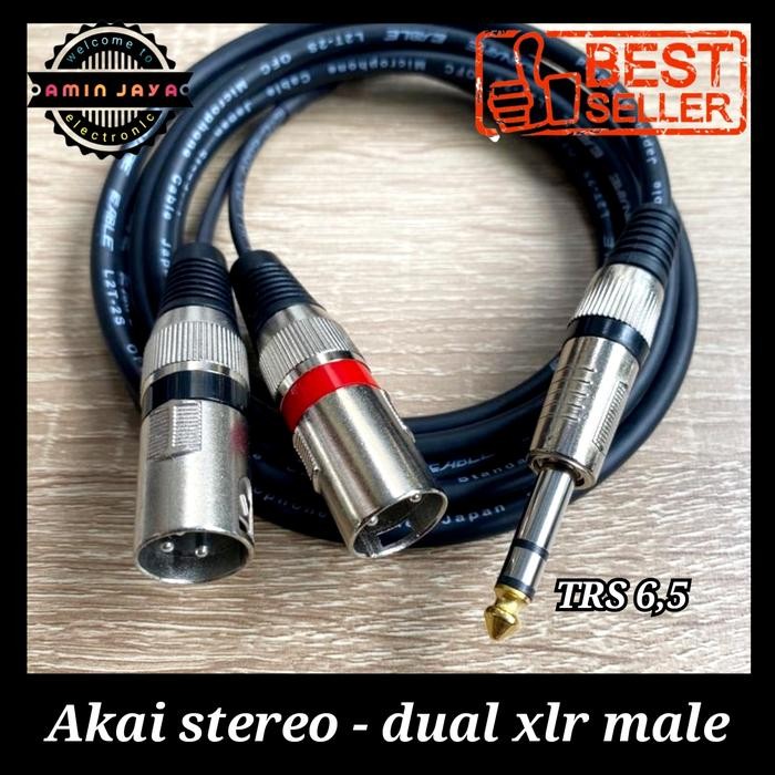 KABEL JACK AKAI STEREO TO DUAL XLR MALE