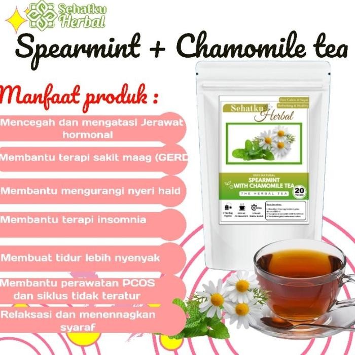 

Promo Sehatkuherbal Spearmint Tea With Chamomile Tea Isi 30 Tea Bag Termurah