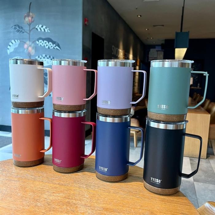 TYESO Tumbler Gelas MUG Anti Slip / Tyeso Gelas MUG 530ML / Gelas Mug Stainless / Gelas Mug Tahan