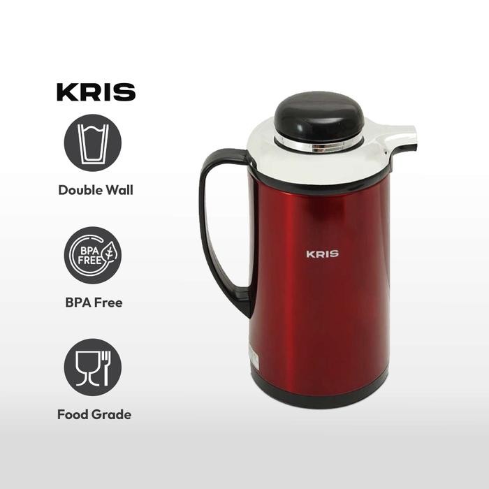 AZKO KRIS TEKO VACUUM FLASK DENGAN GLASS LINER WADAH AIR MINUM PANAS TERMOS DRINKWARE PERLENGKAPAN