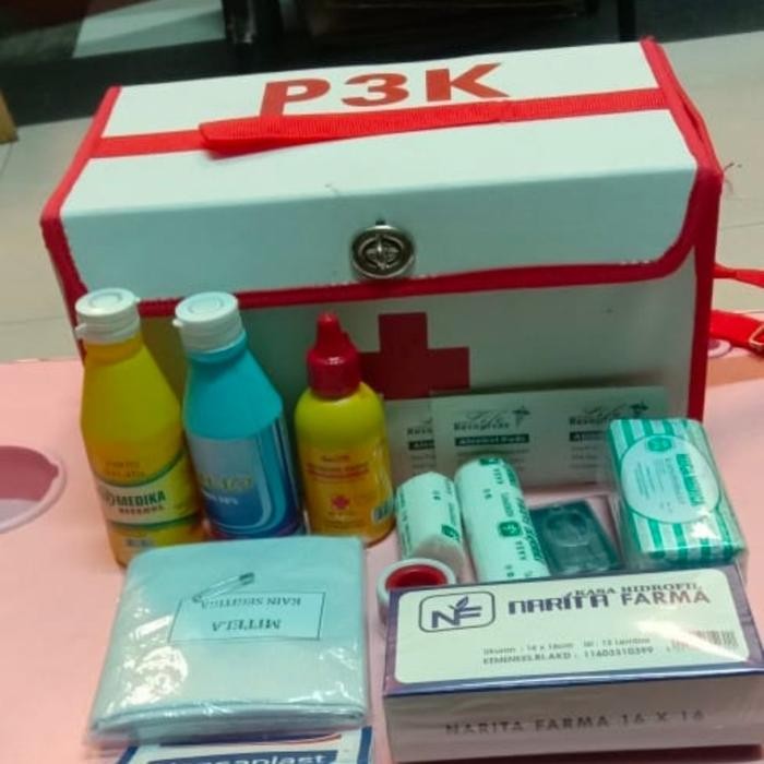 TAS P3K JINJING LENGKAP ISI OBAT P3K / TAS P3K SELEMPANG PUTIH P3K