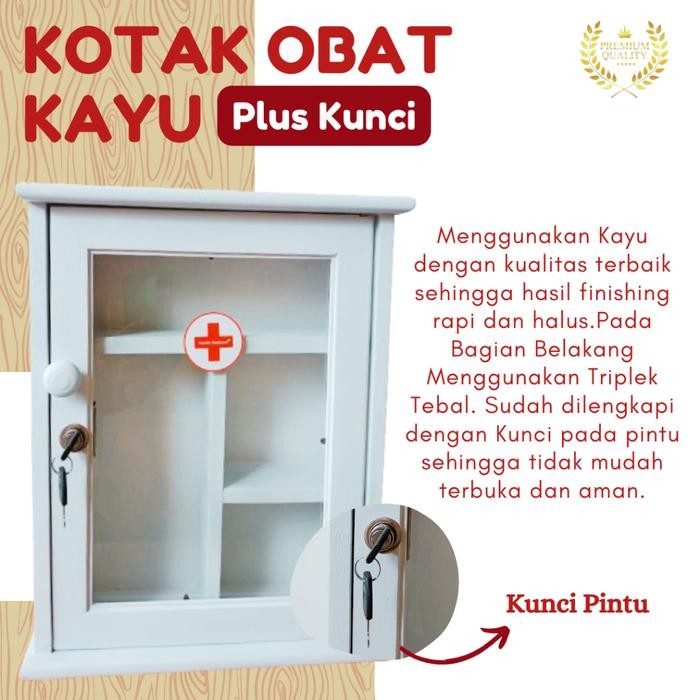 SPESIAL KOTAK OBAT KAYU KUALITAS PUM GLOSSY KOTAK OBAT KAYU KUNCI