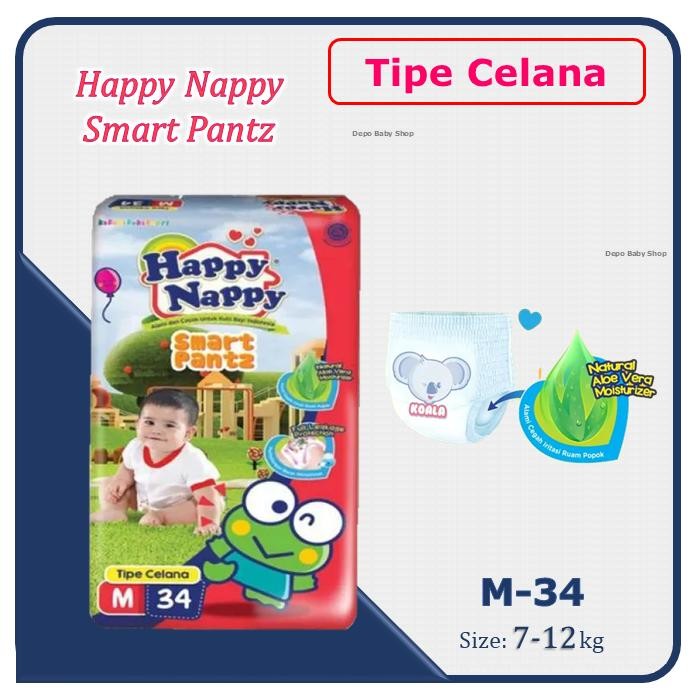 Happy Nappy Smart Pants M34 Popok Celana Happy Nappy M 34