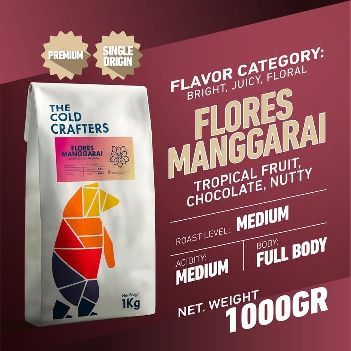 

Flores Manggarai Arabica Biji Kopi Roasted Beans 1KG Coffee