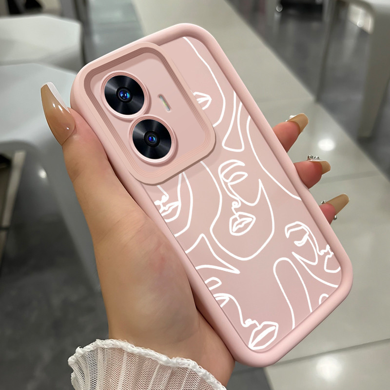 Casing Hp untuk Realme C55 Narzo N55  Case Casing HP Softcase ponsel silikon tahan Kasing Seni Abstr