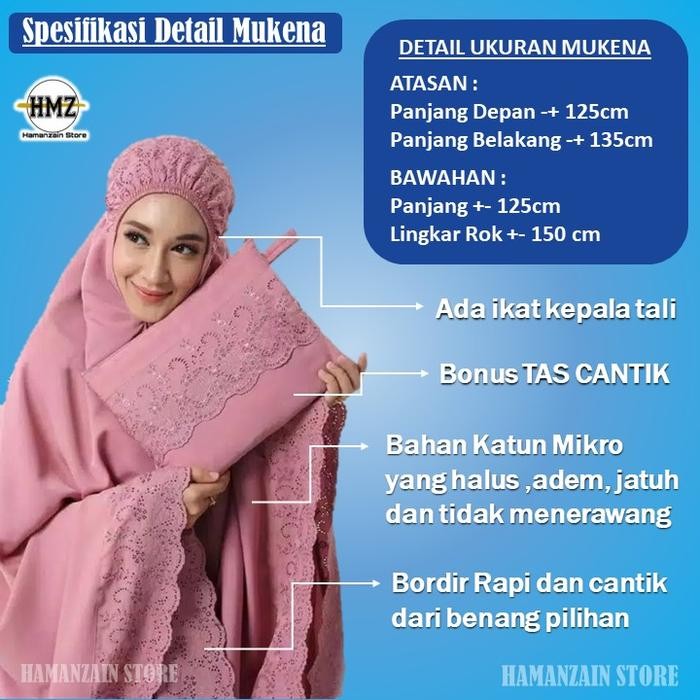 Mukena Dewasa Katun Jepang Mikro Premium Jumbo Bordir Terbaru