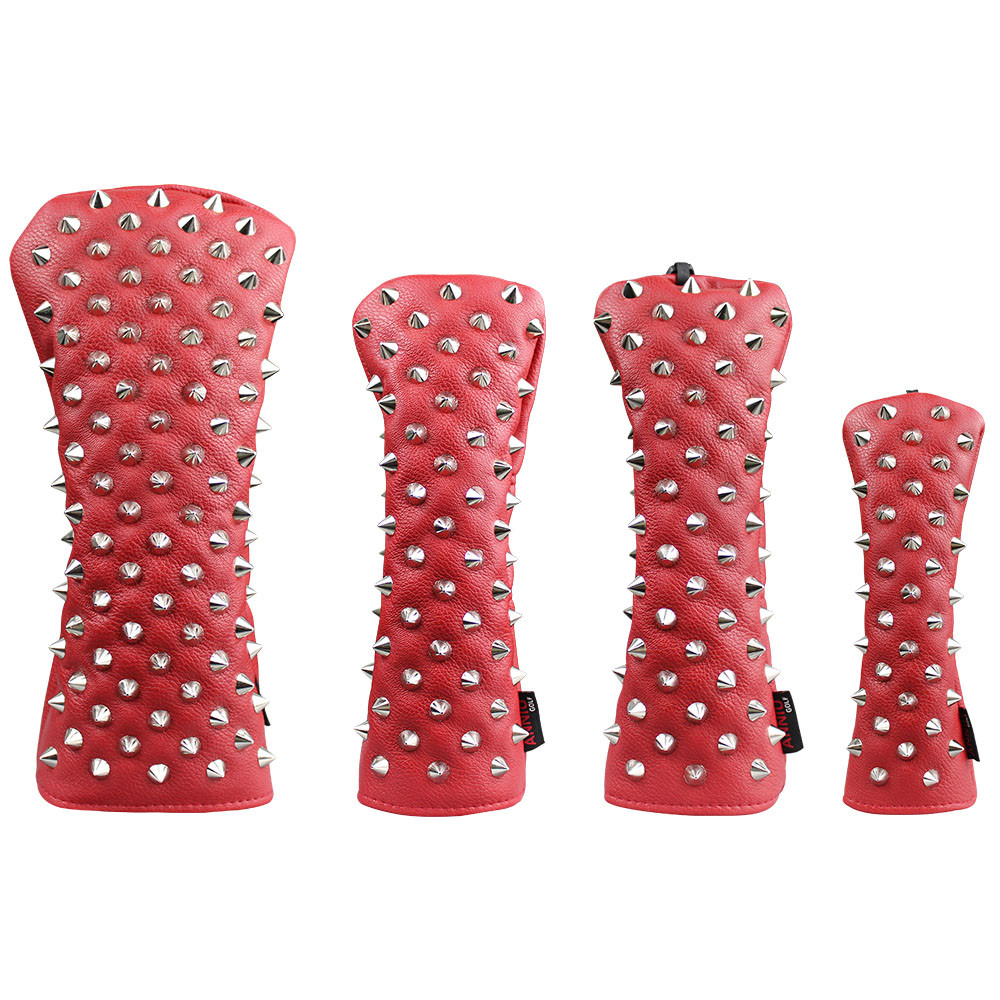 Terlaris, Penutup Kepala Golf PU Kulit Paku Keling untuk Driver