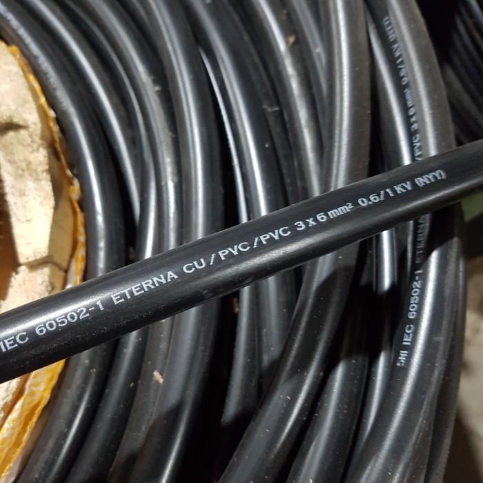 [Expert] Eterna Kabel Listrik Hitam Kawat Tembaga NYY 3 X 6 / 3X6 MM