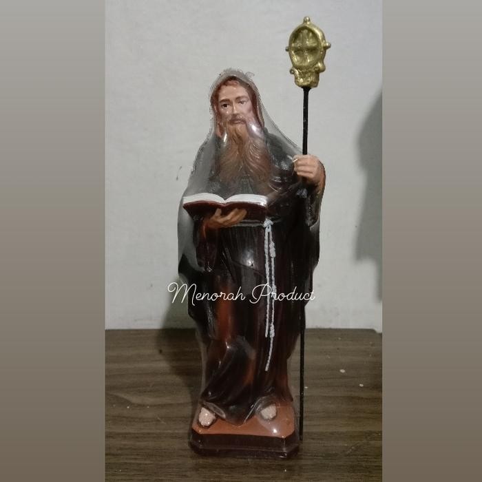 Patung Santo Benediktus. 20cm
