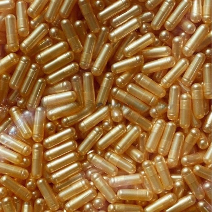 Kapsul Kosong Gold Kuning METALIK Ukuran 0 isi 1000 butir Cangkang Kapsul