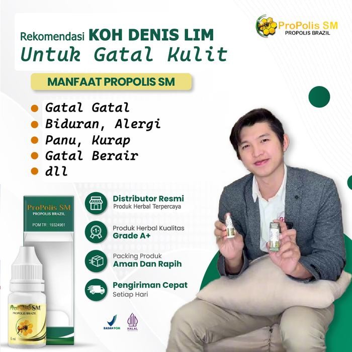 Propolis SM Untuk Gatal Kulit Biduran Alergi Gatal Berair Panu Kurap Scabies Budug Borok