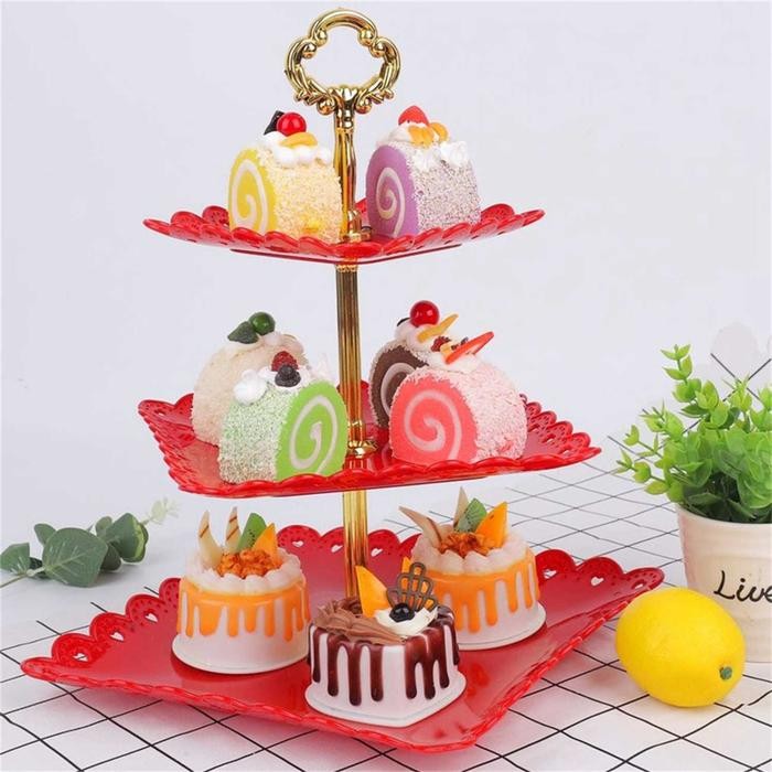 Rak Tingkat Susun Tempat Tatakan Kue Buah Makanan Cup Cake Tier Plate