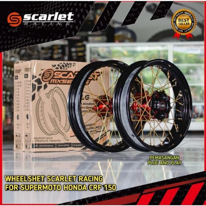 Paket Velg Supermoto Wheelset Scarlet Crf 150l 300/17 350/17