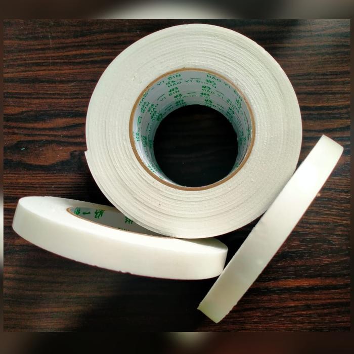 

Stok Baru Double tape foam putih 15mm x 5m double tape busa putih lakban foam