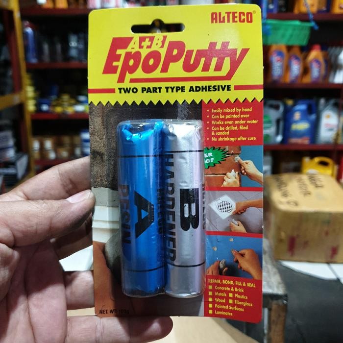 

Stok Baru LEM ALTECO ASLI EPOPUTTY 100GR MODEL MALEM LILIN ADESHIVE