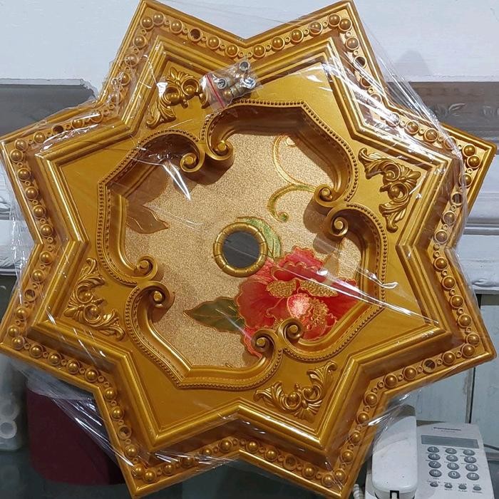 ORNAMEN LAMPU PLAFON PVC UKURAN 60 CM X 60 CM DEKORASI DEKORASI