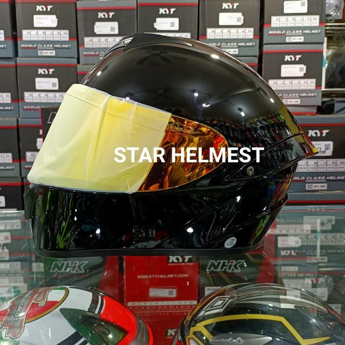 Terbagus Helm Snail Ffs2 Solid Black Gloss Iridium Flat Visor + Spoiler 3D