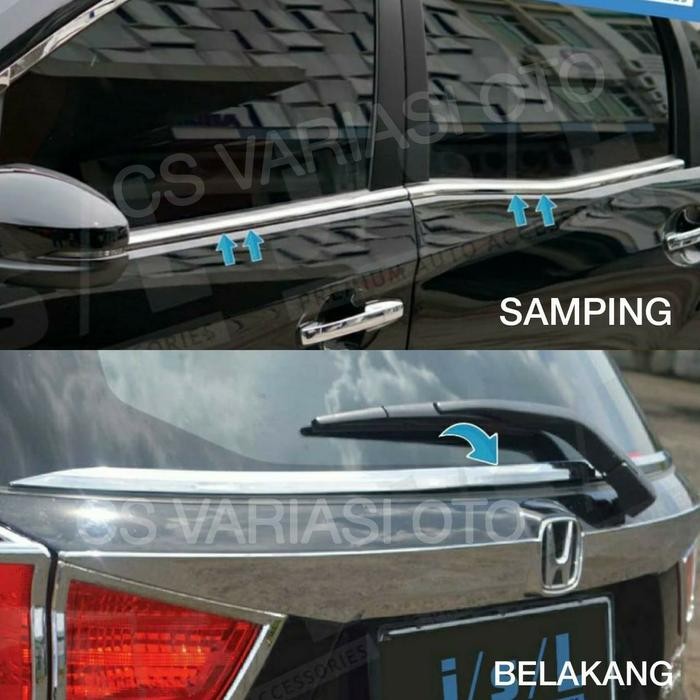 Paket Lis Kaca Samping Belakang Mobilio Type Prestige Jsl
