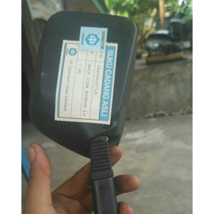 Spion Kiri Vespa PX Exclusive Original Danmotor Biru Nos