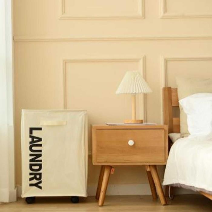 Tas Lipat Keranjang Cucian Besar Tas Penyimpanan Pakaian dengan Roda